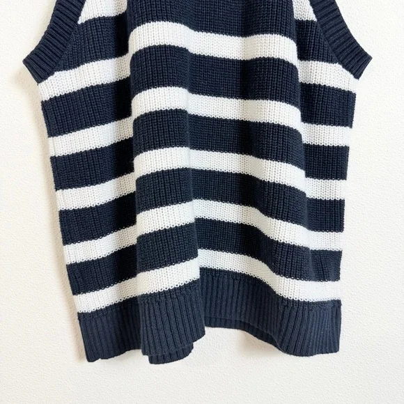 Old Navy White Striped Sweater Tank Sleeveless Cotton Blend Nautical Size XL - Picture 11 of 11